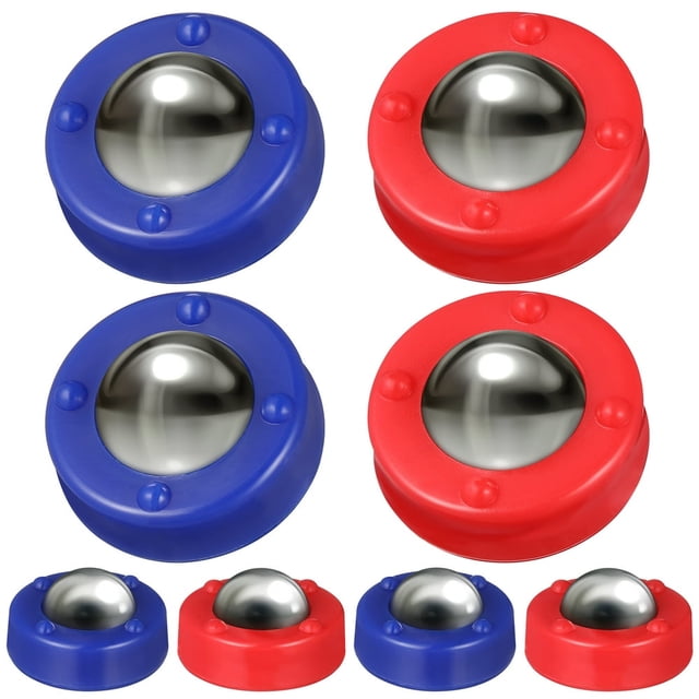 HLONK Ensemble de 16 Pcs Mini Rondelle de Shuffleboard à Roulettes pour Enfants Jouet de Bureau de Soccer de Table