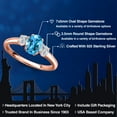thumbnail image 2 of Gem Stone King 18K Rose Gold Plated Silver Swiss Blue Topaz and Lab Grown Diamond Engagement Ring for Women | 1.34 Cttw | Oval 7X5MM | Gemstone November Birthstone | Size 9, 2 of 6