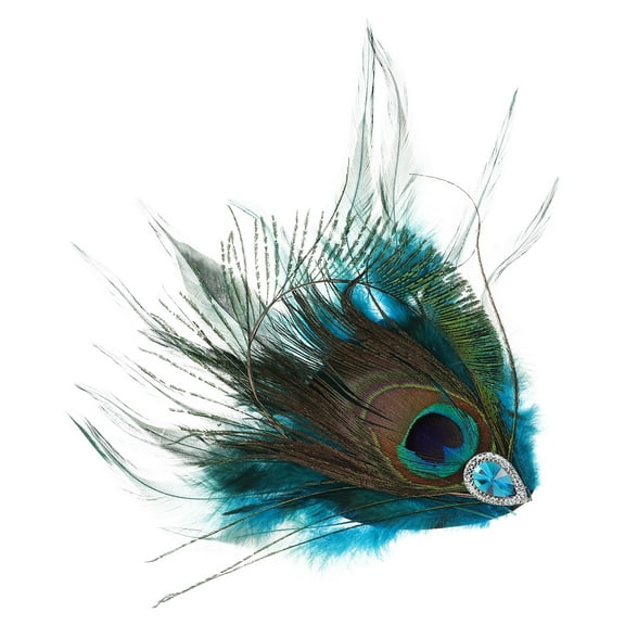 MLINS Elegant Peacock Faux Plumage Hair Pin with Rhinestone Vintage Style Hair Clip for Women for Wedding and Party Side Bang Clip