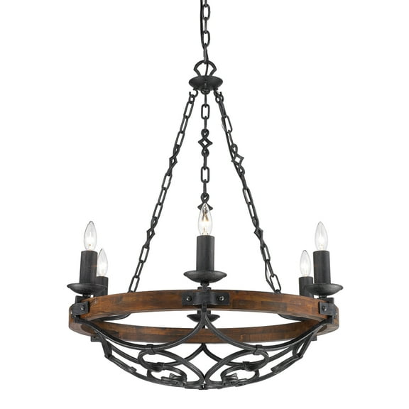 Wry Lighting Madera 6-light Chandelier in Black Iron