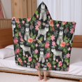 thumbnail image 5 of Schnauzer with Pioneer Flower Hooded Bath Towel，60"x35" for Ages 3 To 12 Kids, Quick Dry Lightweight Soft Microfiber Hood Beach Towel Cover Up for Kids, 5 of 7