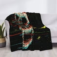 thumbnail image 3 of Balery Glitch Screaming Skull Manta de Franela con Dibujo, Lujo Ultra Suave y Cálido, Antipelusa y Resistente a las Arrugas para Cama, Sofá, Camping -60"x50", 3 of 6