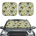 thumbnail image 2 of Xecao Bees and Flower for Foldable Car Sun Shades (2-Pack) offer sun protection with an easy-fold design for convenient windshield shading., 2 of 7
