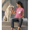 thumbnail image 3 of VILOVE Women Paw Love T-Shirt Dog Lover Shirt Paw Print Heart Tee Shirt Cute Dog Mom Short Sleeve Tee Tops, 3 of 6