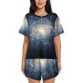 thumbnail image 1 of Kdxio The Galaxy Imprimé Ensemble de Pyjama à Manches Courtes pour Femmes Doux Extensible Confortable Vêtements de Maison Détente Yoga Voyage-TTG, 1 of 6