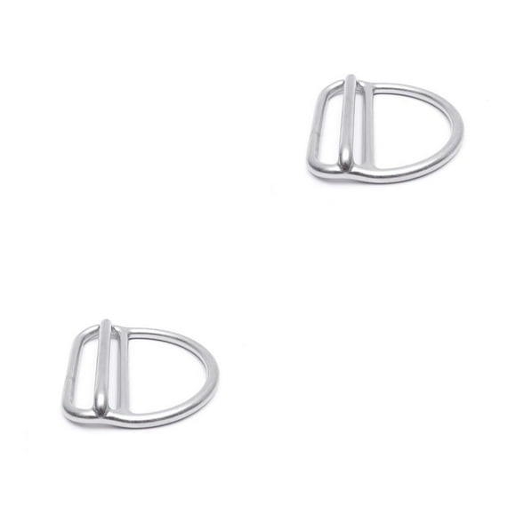 Eigraketly Diving Ring Quick Adjust Stainless Keeper D-Ring Weight Stopper Buckle Swimming Strap Steel Belt Accessories Underwater 2piezas