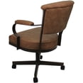 thumbnail image 2 of Swivel Metal Dining Caster Chair - Miami - Pecan Brown Vinyl - Brown, 2 of 4