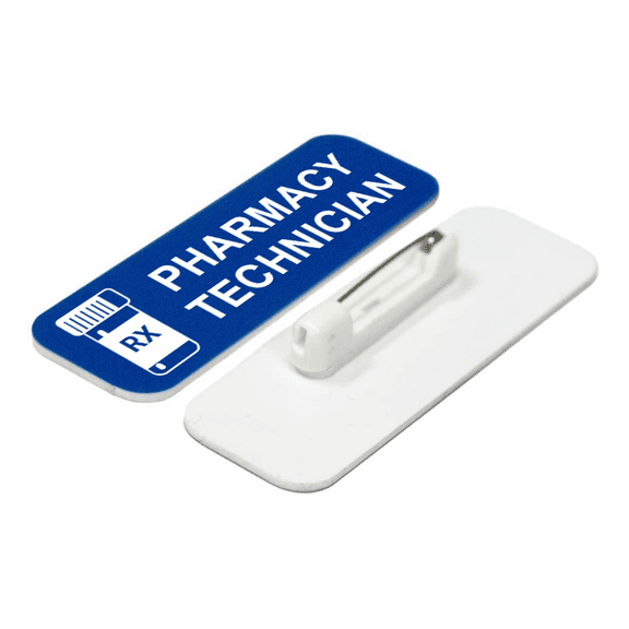 Pharmacy Technician 1 x 3" Name Tag/Badge, Blue, (3 Pack)