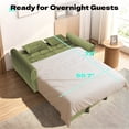 thumbnail image 7 of FFH 65" Futon Couch, 3-in-1 Pull Out Sofa Bed, Velvet Loveseat Sleeper with Adjustable Backrest for Living Room, Green, 7 of 7