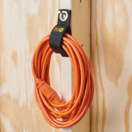 Wrap-It Storage - Heavy-Duty Straps, 10-inch (3-Pack)- Extension Cord Organizer, Cord Wrap Keeper, Cable Straps for Cords - Black