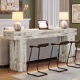 thumbnail image 5 of Tribesigns 63-Inch Farmhouse Wooden Console Table, Long Narrow Sofa Table for Entryway, Hallway, Living Room, Distressed White Finish, 5 of 5