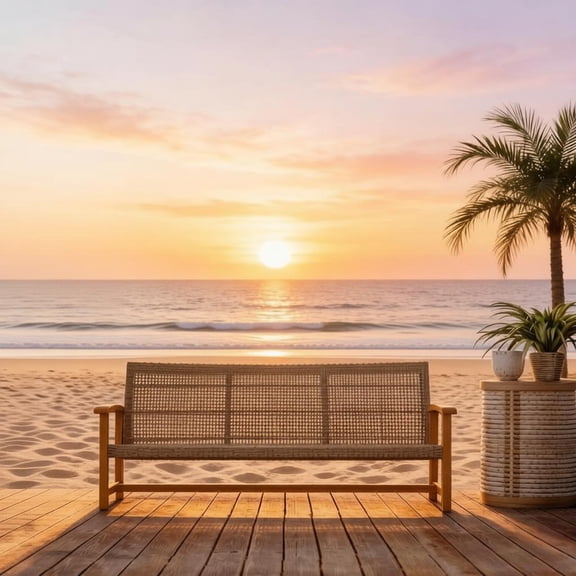 Timeless Wicker Design Sofa,Outdoor Couch,Classic Balcony Couch,Porch Couch