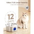 thumbnail image 2 of Fuente de agua para gatos Neareal de acero inoxidable de 3,2 L con 4 filtros, 2 of 9