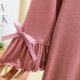 thumbnail image 5 of Pijama de manga corta para mujer, moda, talla grande, cuello redondo, color liso, encaje, cuello en V, camiseta de manga corta, abrigo para casa, blusa de poliéster para mujer, 5 of 9