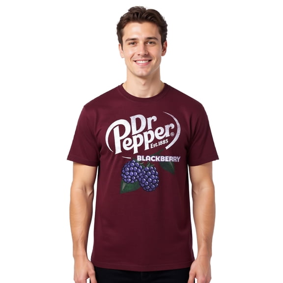 Dr. Pepper T-Shirt Men's Blackberry Logo Design Adult Short Sleeve Tee