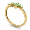 thumbnail image 2 of 0.17 ctw Wedding Band for Women - 18K Yellow Gold Simulated Green Diamond Stackable Eternity Ring, 2 of 6