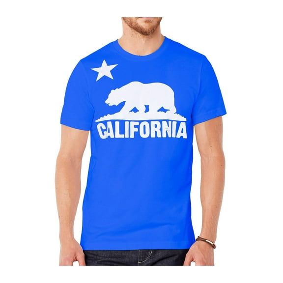 Mens Short-Sleeve California Bear Logo T-Shirt - Royal - X-Large