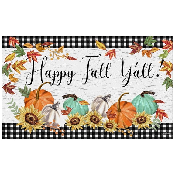 Highland Home "Happy Fall Ya'll" Decorative Indoor/Outdoor Entryway Mat 29.5" by 17.75"
