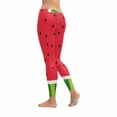 thumbnail image 2 of SUNENAT Fashion Watermelon Slices Funny Fruit Women's Capri Leggings Stretchy Skinny Yoga Pants 4XL, 2 of 4