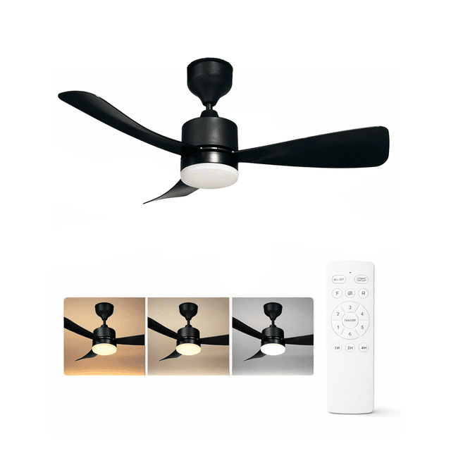 Ventilador de techo Artlite AVE-302 con 3 palas de ABS color negro estructura color negro, 1.06m de diámetro 50 Hz/60 Hz