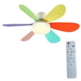 thumbnail image 2 of Ventilador Techo Interior Regulable (pantalla Cristal+30W+hojas Coloridas), 2 of 9