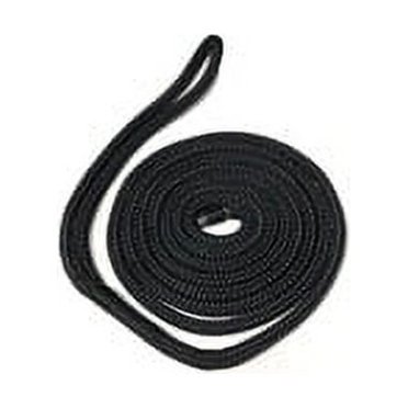 3/8" X 20ft Solid Braid Nylon Dock Lines (Black) - Made In USA By Mad Dog Products