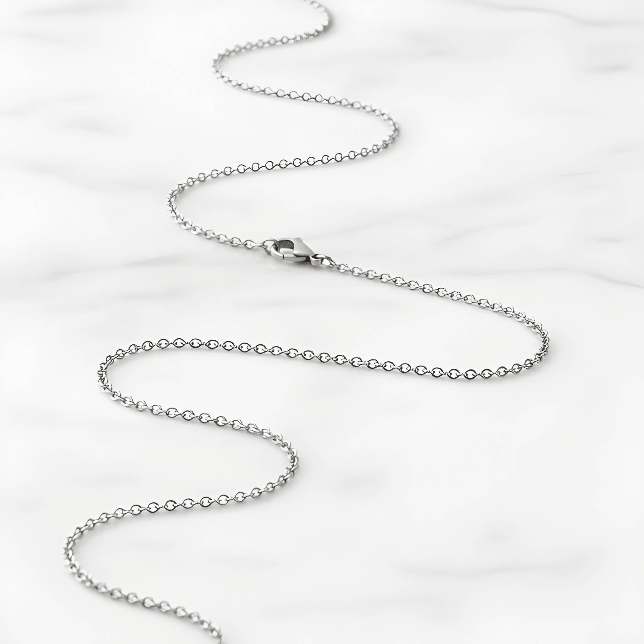 SilverCloseOut Stainless Steel Dainty Cable Chain Necklace 1.0mm
