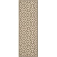 thumbnail image 2 of Safavieh Courtyard Lavern Geometric Indoor/Outdoor Runner Rug, Brown/Bone, 2'3" x 6'7", 2 of 9
