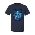 thumbnail image 2 of Wild Bobby, Tiger In The Snowy Night Animal Lover Men's Graphic T-Shirt, Navy, Small, 2 of 3