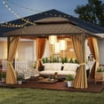 thumbnail image 4 of Costway Pavillon à Toit Rigide 12 X 12 Pi avec Moustiquaire, Double Toit Robuste en Métal Galvanisé, 4 of 10