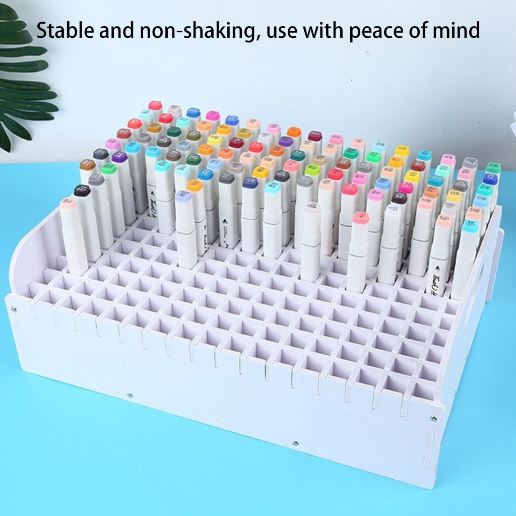 204 Slot Art Marker Organizers PVC Marker Stand Desktop Marker Storage Rack For Art Marker Brush Pen Colored Pencil