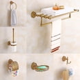 thumbnail image 2 of Loyalheartdy 7PCS Bathroom Hardware Set Retro Gold Towel Rack Combination Hanger Hook, 2 of 12