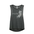 thumbnail image 1 of Thread Tank Home Roots State New Jersey NJ Women's Sleeveless Muscle Tank Top Charcoal Medium, 1 of 4