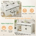 thumbnail image 6 of Merluxy 61" Farmhouse Double Bathroom Vanity with Sink Combo, Dual Basin Bathroom Storage Cabinet, Large Double Bath Vanity Sink Set, Rustic White, 6 of 10