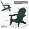 thumbnail image 3 of WINSOON All Weather HIPS Folding Oversized Adirondack Chair：Outdoor Chair with Realistic Wood Texture, Heavy Duty Weight Capacity, for Cup Holder for Patio, Yard & Garden, 3 of 6