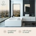 thumbnail image 3 of Contemporary Brushed Metal Wall Mirror | Glass Panel Framed Rounded Corner Deep Set, 3 of 28