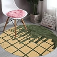 thumbnail image 3 of Green and Mustard Rug 17X17, Geometric Wool, Tufted Rugs, Bed, Kid’s, room, Round Carpet, 3 of 6
