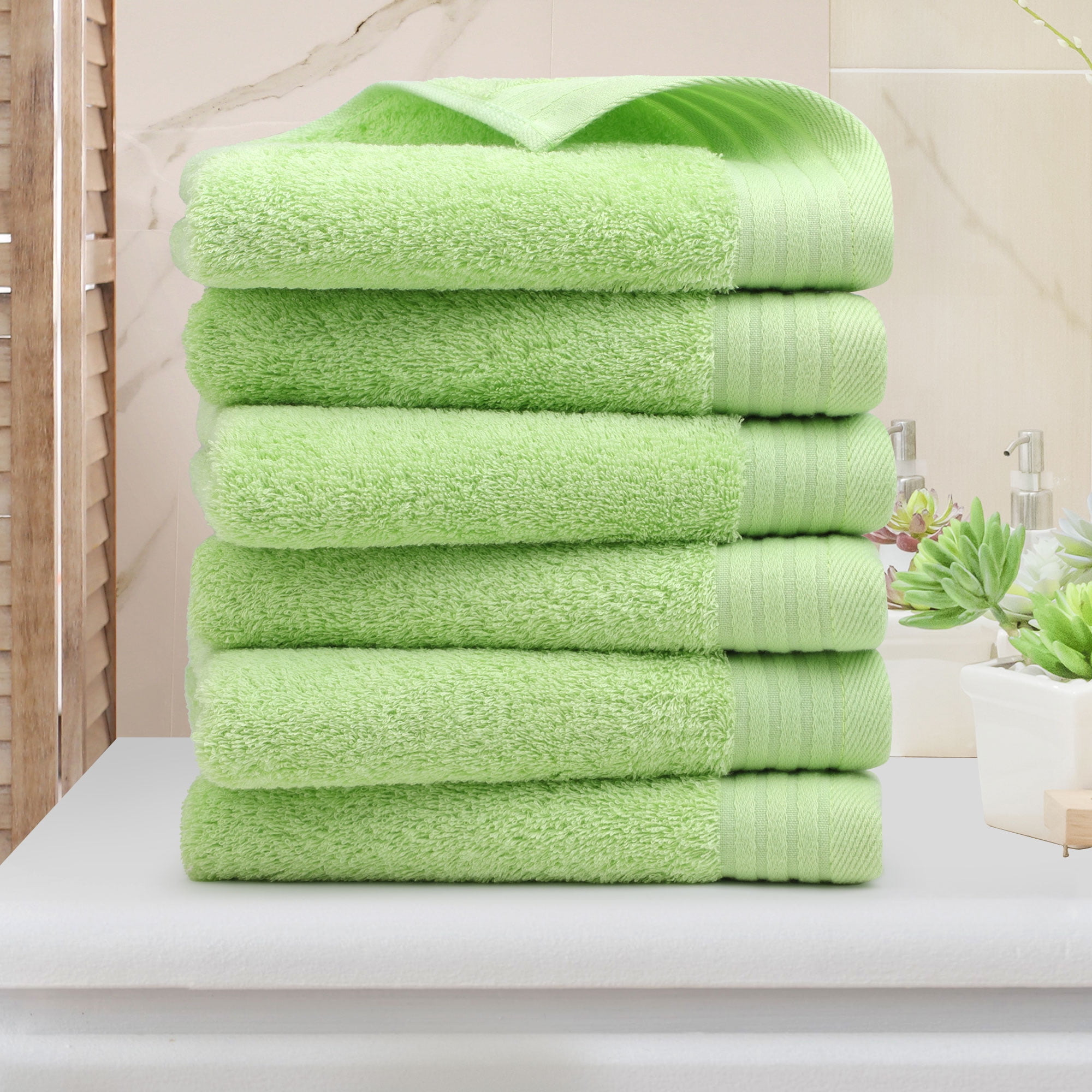 PiccoCasa Set of 6 Cotton Quick Dry Hand Towel for Kitchen 13" x 29
