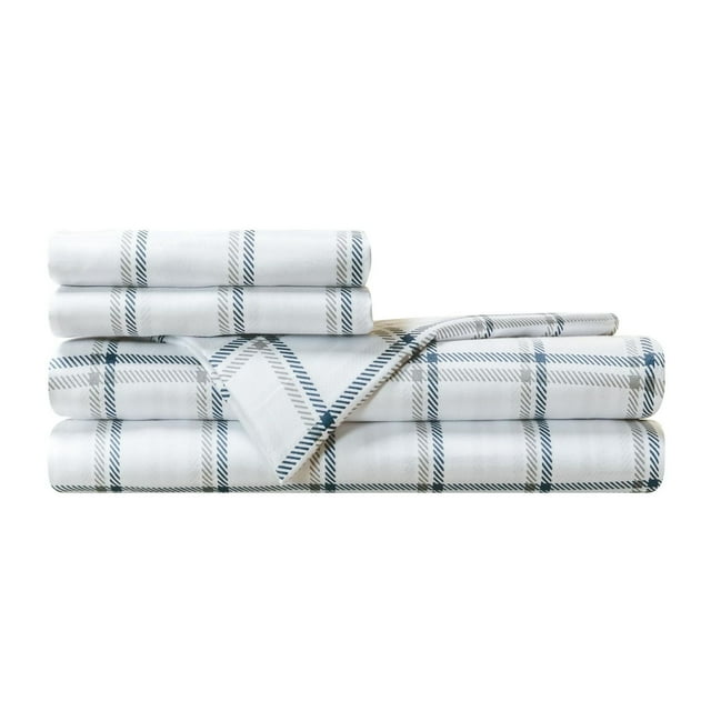 Mainstays Soft, Easy Care, Microfiber Sheet Set Plaid, Twin – Back to School!