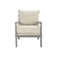 thumbnail image 1 of Ave Six Abbott Spindle Accent Chair with Padded Spring Seat and Brushed Grey Base, 26.75" W x 31.25" D x 36" H, Gray, 1 of 5