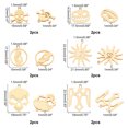 thumbnail image 5 of 12Pcs 6 Style 201 Stainless Steel Pendants Mixed Shapes Golden 2pcs/style, 5 of 6