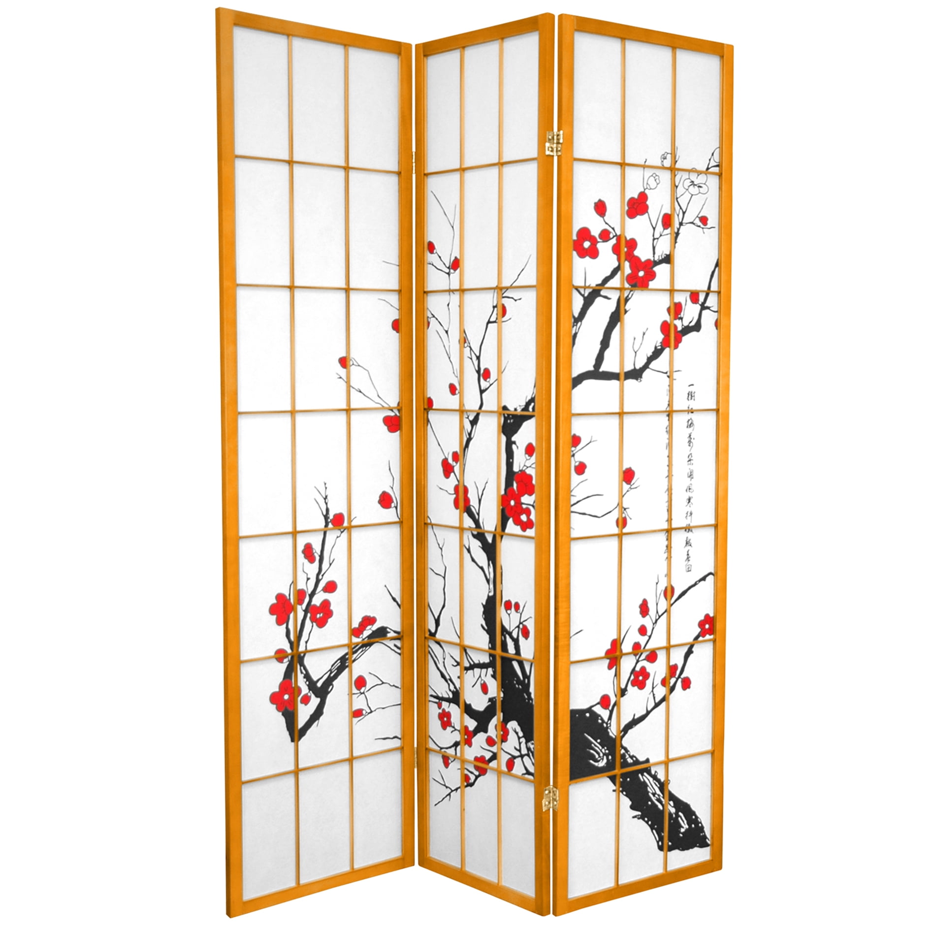Paravent Décoratif Oriental Furniture Love Blossom – Toile Double Face, 1,8 M, Pliable