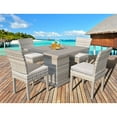 thumbnail image 2 of TK Classics Fairmont All-Weather Wicker 5 Piece Square Table Patio Dining Set, 2 of 9