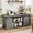 Gray, variant on Shahoo Farmhouse Sideboard Buffet Cabinet, Coffee Bar Storage with Sliding Barn Doors, Shelf for Home Dining Room, Grey