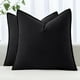 thumbnail image 1 of wonima44 MIULEE Decorative Linen Pillow Covers 18x18 Inch Black Boho Farmhouse Neutral Couch Throw Pillows for Halloween Bed Pack of 2 Accent Modern Pillowcase Sofa Livingroom Home Decor, 1 of 1