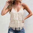 thumbnail image 2 of RUTAYY Women's Tank Tops Boho Fringe Tops Lightweight V-Neck Sleeveless Camisole Summer Casual Daily Wear Vacation Travel Vest, 2 of 5