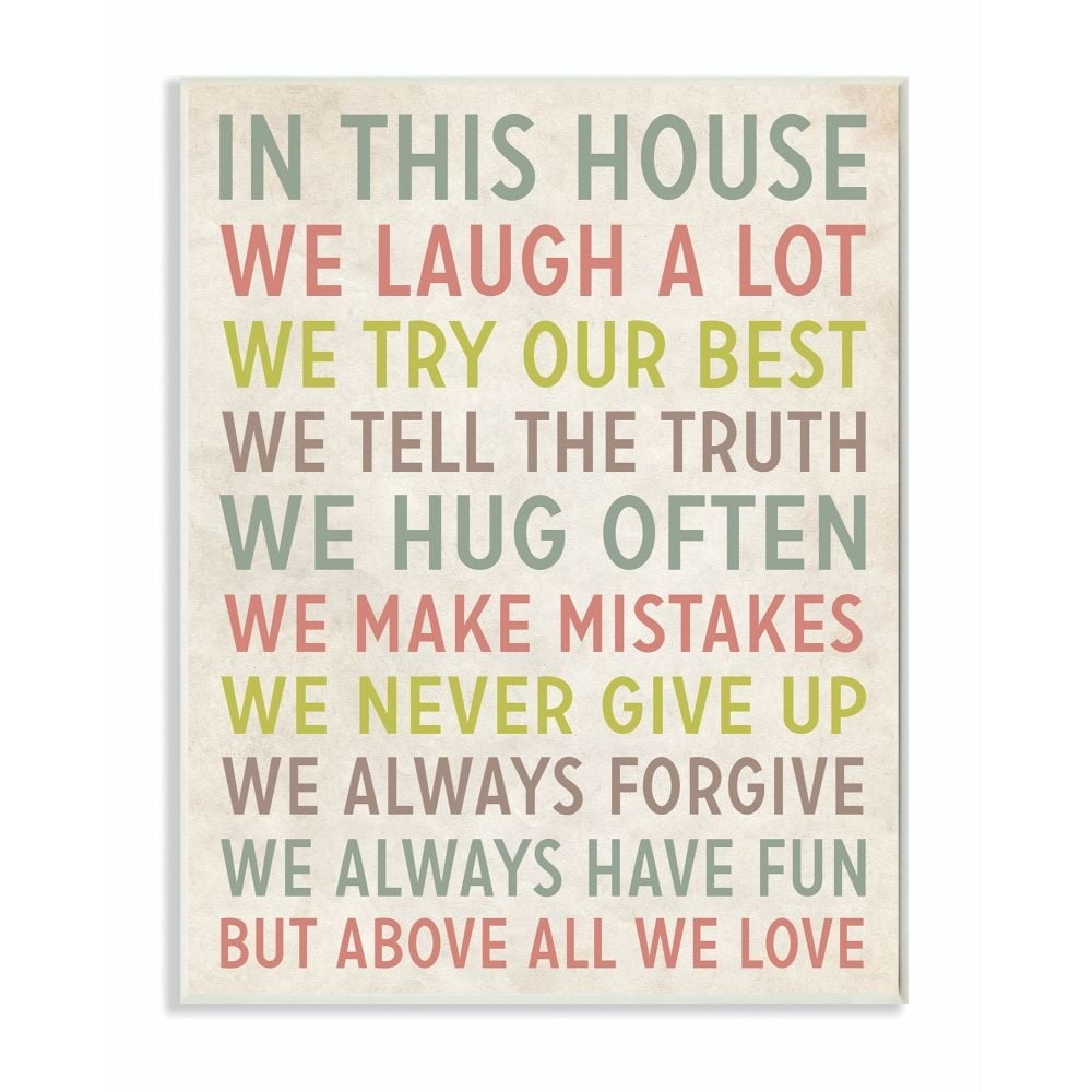 Stupell  In This House We Inspirational Art Wall Plaque