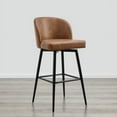 thumbnail image 6 of CHITA 30" Swivel Upholstered Counter Bar Stools with Back & Metal Legs Fabric in CloudSet of 4,Faux Leather in Cognac Brown, 6 of 8