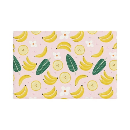 

Placemats Set of 4 Banana With Leaves Heat Resistant Non - Slip Place mats Waterproof table mat for Kitchen Dining-6片装