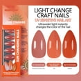thumbnail image 4 of 24PCS Orange Glue on Nails Set for Women,Sun Change Almond Fake Nails Acrylic Shine Glossy Stick on Nails for Office Daily Wedding,Full Nail Wrap & Accessories Gift for Valentine's Holiday, 4 of 4